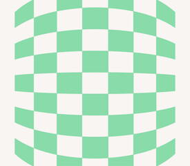 Green and White Checkered Pattern on Cylinder Shape.