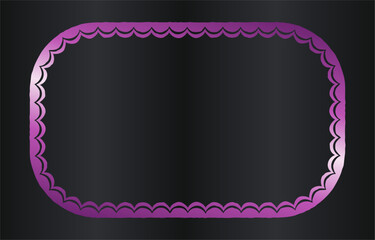 Elegant Purple Scalloped Frame on Dark Background.