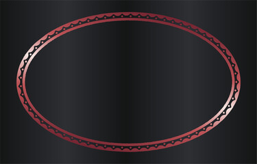Decorative Oval Frame with Intricate Pattern on Dark Background.