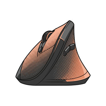 Ergonomic vertical computer mouse vector illustration with a unique design for comfortable computer navigation and enhanced productivity