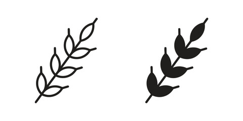 Wheat stalk icon outline and filled style for agriculture grain cereal product harvest and organic food concepts simple botanical illustration © Dreamscaretion