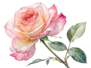 Obraz premium pink rose on white background