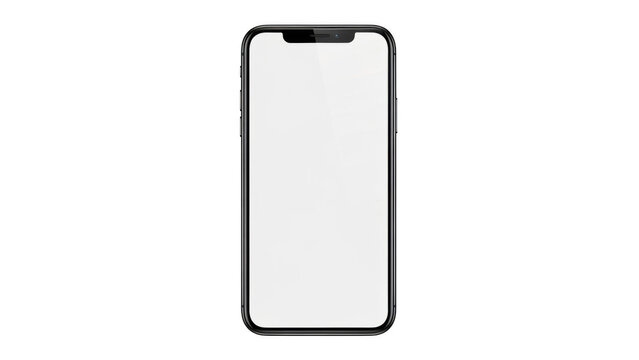 Modern smartphone outline isolated on transparent background