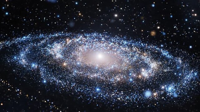 Glowing Particle Scatter Plot Forms Galaxy