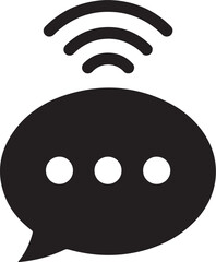 Obraz premium Vector illustration black speech bubble with wifi signal