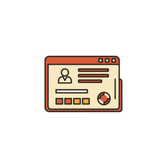 Obraz premium Streamlined minimalist vector illustration of a user profile web interface within a browser window, ideal for video tutorials, online identity, and data management concepts