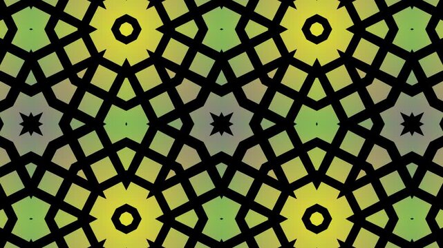 Traditional Islamic seamless pattern in shiny gold and black inspired by Turkish mosque window design, elegant decorative background for wallpaper fabric digital media and creative projects