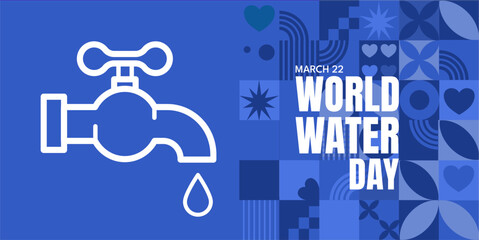 Obraz premium World water day banner, vector illustration
