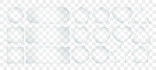 Transparent glass effect light 3d frame. Plastic texture rectangle, glossy gradient square. Screen panel crystal clear shape. Text box round button ui, neon glow reflection. Realistic liquid overlay © Svetlana Ievleva