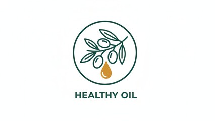 Fototapeta premium Minimalist olive oil emblem for natural healthy cooking and wellness products