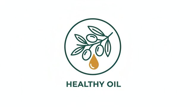 Minimalist olive oil emblem for natural healthy cooking and wellness products
