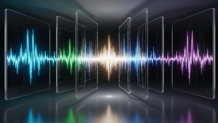 Abstract Digital Pulse Spark Light Arcs Artwork.j