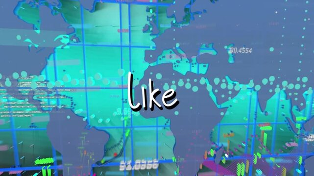 Animation of christmas greetings and using tablet over christmas tree