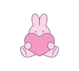 Obraz premium 手描きのゆめかわなうさぎのイラスト