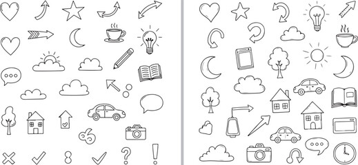 A comprehensive set of black and purple hand-drawn vector brush strokes, including textured swatches, energetic scribbles, and diverse line weights for creative digital design.