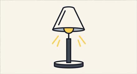 Illustrated lamp with glowing light ideal for design and decoration