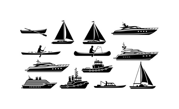 Collection of Various Boats and Ships