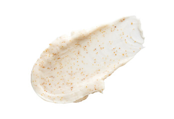 cosmetic smear scrub cream texture on transparent background