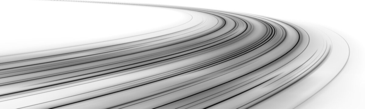 Abstract night highway concept with dark speed lines and car motion trails symbolizing movement, traffic, and environmental pollution on a clean white background.