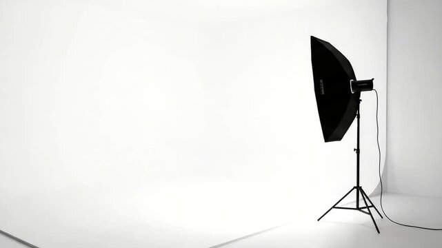 Studio setup with lighting for professional photography