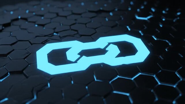 Blockchain Technology Network Connection Chain Link.