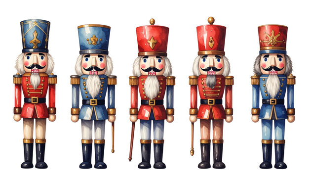 Traditional wooden toy soldiers make beautiful Christmas decorations for the winter holiday season