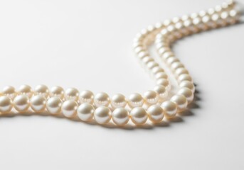 Obraz premium Pearl necklace on a white background isolated on white background