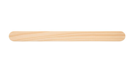 Simple wooden craft stick with rounded ends, cut out, stock png, isolated on transparent background
