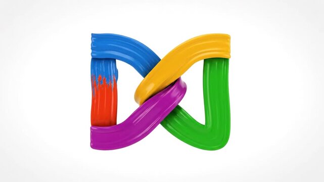 Colorful Slime Shapes Twisting and Turning.