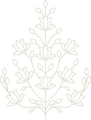 Indian Traditional Decorative Floral Design Element