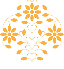 Indian Traditional Decorative Floral Design Element