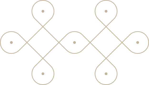 Monoline Kolam Rangoli Design Element