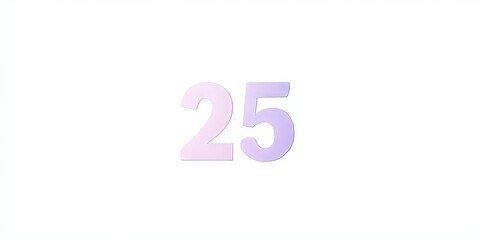 Pastel Number Twenty-Five Decoration for Celebrating a 25th Birthday or Anniversary in Soft Colors