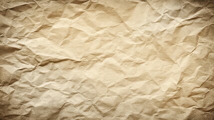 Abstract Wrinkled Beige Paper Texture Full Frame Brown Sepia Tones Shadowing for Rustic Backgrounds and Crafting with Textured Effect and Soft Light
