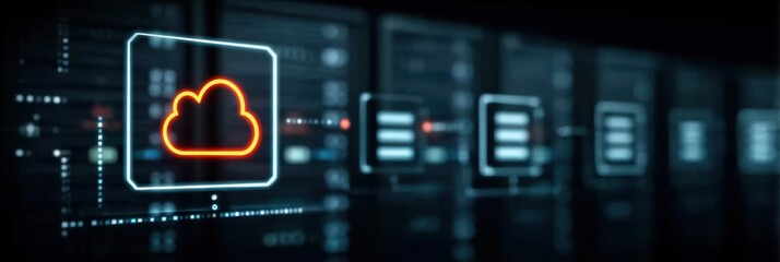 Fototapeta premium CloudComputing stability improves as Virtualization enhances Server and Storage Scalability across Datacenter Infrastructure