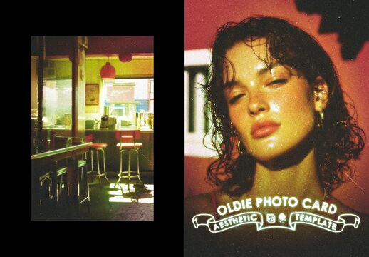 Oldie Poster Photo Card Template Mockup