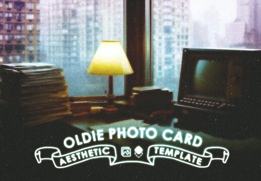 Oldie Photo Card Template Mockup