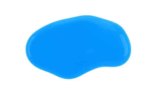Close-up of a vibrant blue paint smear on a white background with soft edges.