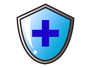 Obraz premium シンプルな盾のアイコンイラスト素材