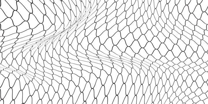 Curved net pattern. Seamless design for sportswear or equipment like soccer goals, volleyball nets, basketball hoops, hockey nets, and athletic gear. white background
