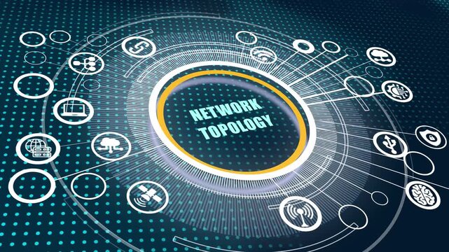 Network topology structure communication business technology connectivity digital map.