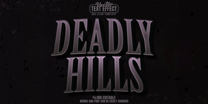 Horror editable text effect, customizable monster and night 3d font style