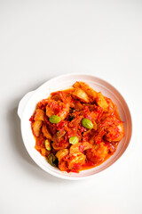 Indonesian homemade food, balado udang petai, made from stink bean or Parkia speciosa, prawn and red chili