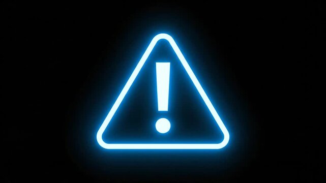 Glowing Neon Triangles and Warning Signs.