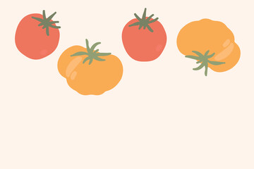 Fototapeta premium Art & Illustration Yellow Red Green Tomato Vector