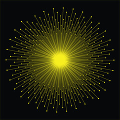 Radiant Yellow Starburst on Black