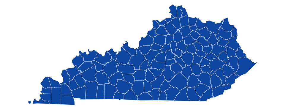 Kentucky map. Kentucky administrative map. counties map of Kentucky, empty map of Kentucky