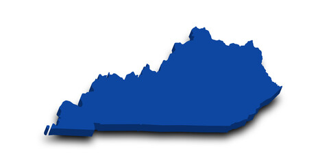 Naklejka premium Kentucky map. 3d Map of Kentucky state with color. United State of America, US, United State
