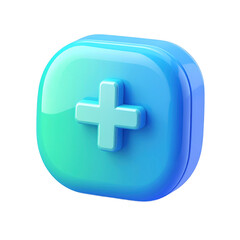 Fototapeta premium Blue Square Button with White Cross Symbol.