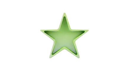 Obraz premium Green Star Shape on White Background